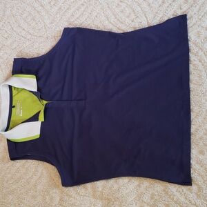 Womem's Nike Golf Tour Performance Snap Button Down Sleeveless Polo Navy Large
